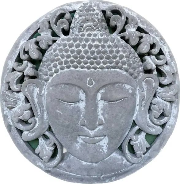 Product image of the product “Anando - Plaque - Buddha Face, Ø 30cm | cast stone ”