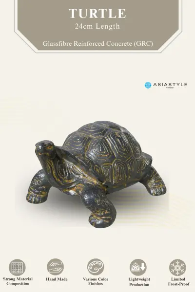 Product image of the product “Turtle, 24cm Length | GRC (Glassfibre Reinforced Concrete), Copper Finish ”