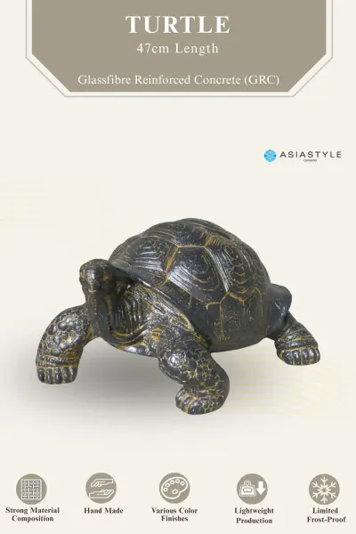 Product image of the product “Turtle, 47cm Length | GRC (Glassfibre Reinforced Concrete), Copper Finish ”