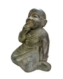Product image of the product “Seated monk close mouth 40cm, Antique Finish ”