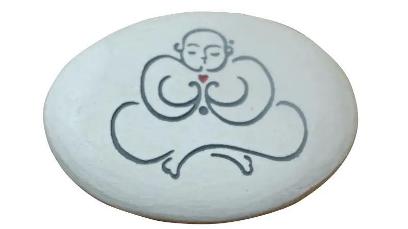 Product image 2 of the product “White stone with Buddha calligraphy as magnetic holder, 3 pieces ”