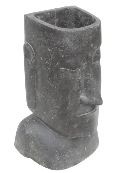 Product image of the product “Abstract head as planter. 66 cm height, 14 cm depth, cast stone, handcrafted & coloured ”