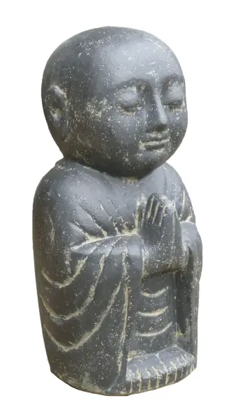 Product image of the product “Monk standing, 52 cm Height | Cast stone, handcrafted & coloured ”