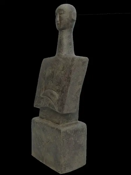 Product image of the product “Abstract sculpture with long neck, Antique finish. In the sizes from 80 to 100cm. ”
