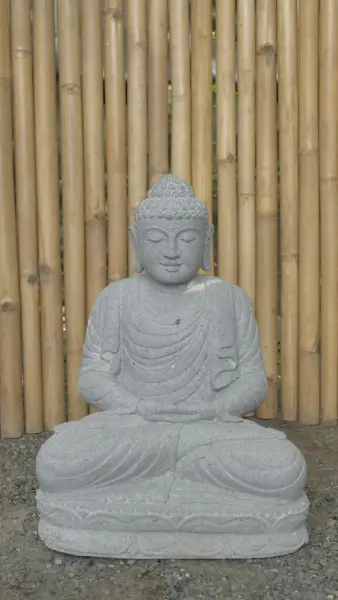 Product image of the product “Seated Buddha made of Riverstone in Dhyana position - gesture of meditation, 58cm height, natural ”