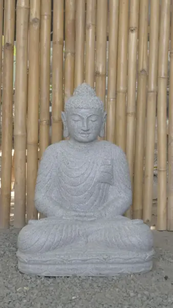 Product image 2 of the product “Seated Buddha made of Riverstone in Dhyana position - gesture of meditation, 63cm height, natural ”