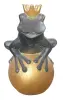 Product image 3 of the product “Frog Prince sitting on ball, approx. 50cm height, cast stone, hollow, handcrafted & coloured ”