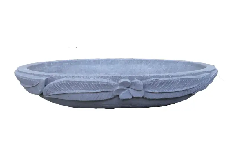 Product image 3 of the product “Kediri - Bowl with flower motif, frangipani, Ø 50 cm | cast stone ”