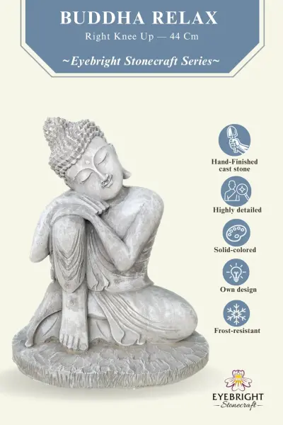 Product image 3 of the product “Vivit - Buddha relax - right knee is up, 44 cm H | cast stone ”