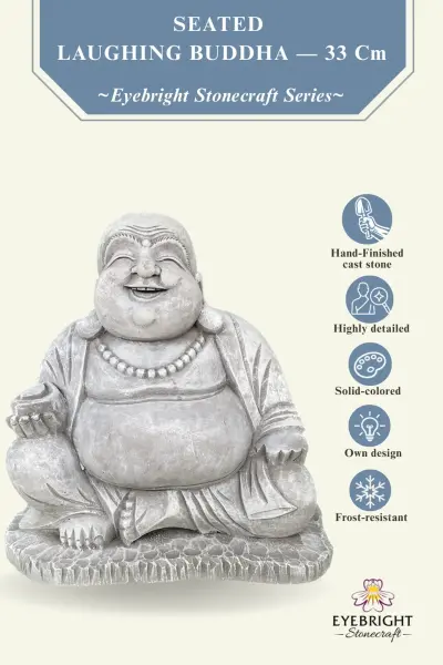 Product image 3 of the product “Quan - Seated Chinese Buddha, 33cm H | cast stone ”