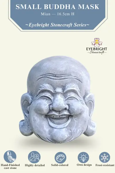 Product image 3 of the product “Mian - Small Buddha mask, 16.5cm H | cast stone ”