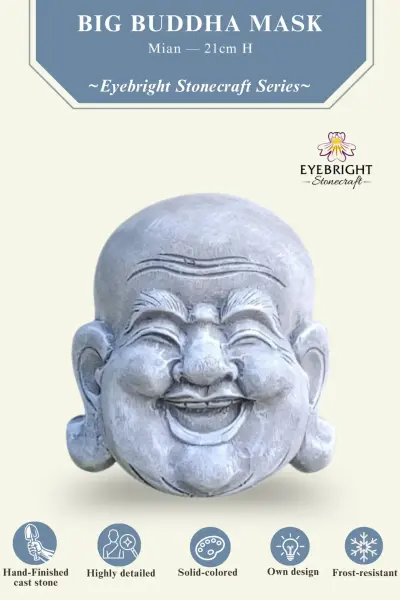 Product image 3 of the product “Mian - Big Buddha mask, 21cm H | cast stone ”