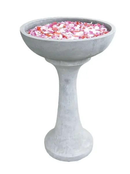 Product image 3 of the product “Set Rinjani – Bird Bath | 60 cm Height, Ø Bowl 40 cm | Casted Stone ”