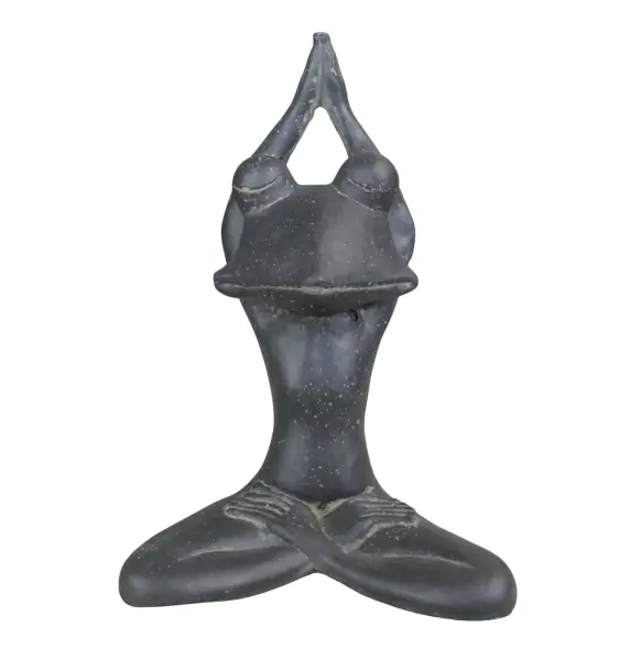 Product image 3 of the product “yoga frog, 40 cm high, antique finish ”