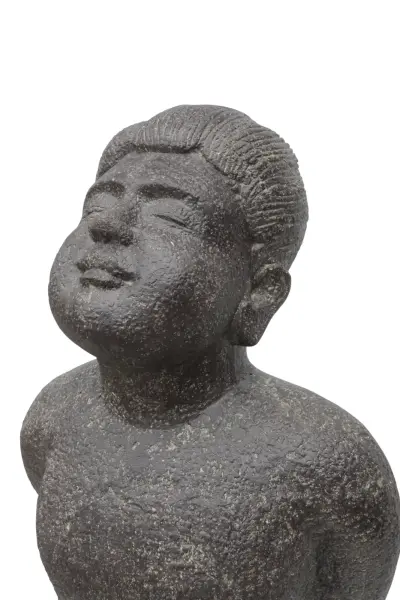 Product image 3 of the product “Corean inspired statue.Standing Boy. 47 x 40 x 148cm. Stone cast, handcrafted & coloured ”