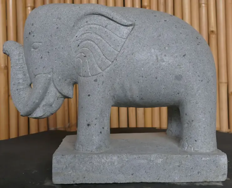 Product image 3 of the product “Standing elephant made of Riverstone about 45cm length ”