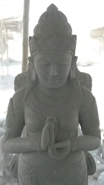 Product image 3 of the product “Standing Dewi Sri, position greetings turning the wheel , 170 cm high riverstone grey ”