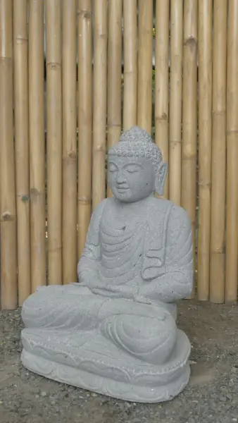 Product image 3 of the product “Seated Buddha made of Riverstone in Dhyana position - gesture of meditation, 58cm height, natural ”