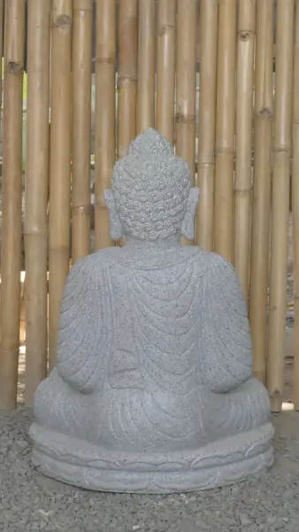 Product image 3 of the product “Seated Buddha made of Riverstone in Dhyana position - gesture of meditation, 63cm height, natural ”