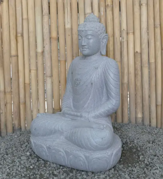 Product image 3 of the product “Seated Buddha made of Riverstone in Dhyana position - gesture of meditation, H. 81cm. ”