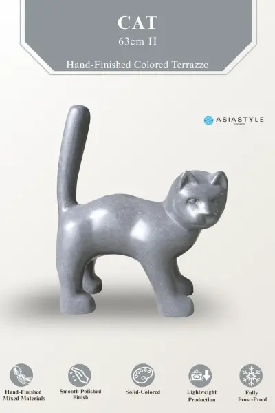 Product image 3 of the product “Cat, 63cm Height | Terazzo, Black color ”