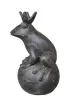 Product image 4 of the product “Frog Prince sitting on ball, approx. 55cm height, cast stone, hollow, handcrafted & coloured ”