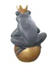 Product image 4 of the product “Frog Prince sitting on ball, approx. 66cm height, cast stone, hollow, handcrafted & coloured ”