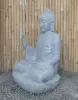 Product image 4 of the product “Seated Buddha made of Riverstone in Abhaya Position - gesture of fearlessness, H.100 cm, natural. ”