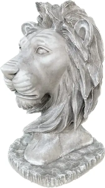 Product image 4 of the product “Cormac - Lion's head on pedestal, 45cm H | cast stone ”