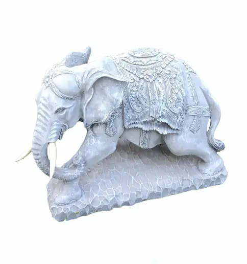 Product image 4 of the product “Indra - Small Elephant bending to the left, 46.5cm L | cast stone ”
