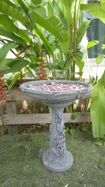 Product image 4 of the product “Kediri - Bowl with flower motif, frangipani, Ø 50 cm | cast stone ”