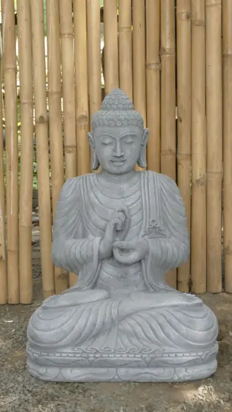 Product image 4 of the product “Eshan - Seated Buddha Chakra - 68cm - cast stone ”