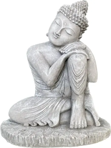 Product image 4 of the product “Hema - Buddha relax - left knee is up, 45 cm H | cast stone ”