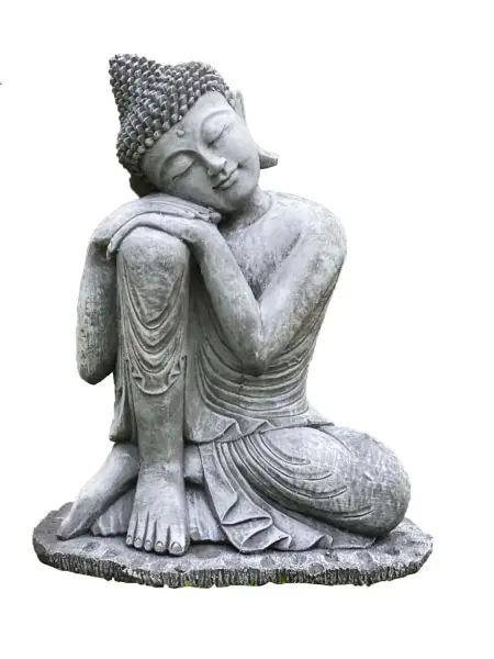 Product image 4 of the product “Rahman - Buddha relax- one leg up, 65 cm H | cast stone ”