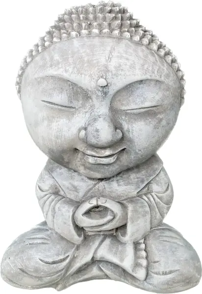Product image 4 of the product “Nima - Sitting monk with big head, 30 cm H | cast stone ”