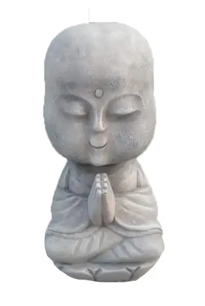 Product image 4 of the product “Ishaan - Sitting Monk Big Head, 29.5cm Height | cast stone ”