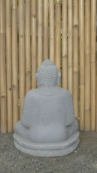 Product image 4 of the product “Seated Buddha made of Riverstone in Dhyana position - gesture of meditation, 59cm height, natural ”