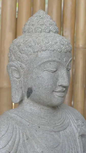 Product image 4 of the product “Seated Buddha made of Riverstone in Dhyana position - gesture of meditation, 62cm height, natural ”