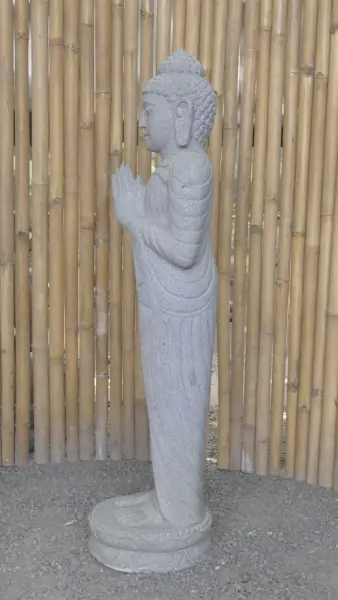Product image 4 of the product “Standing Buddha made of Riverstone, position Namaskara , H. 125cm. ”