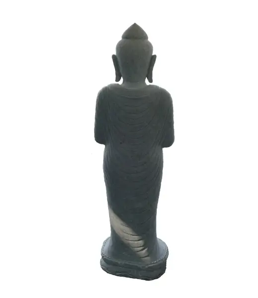 Product image 4 of the product “Standing Buddha made of Riverstone in Dharmachakra position - gesture of wheel of the teaching of Dharma. About 120cm height. ”