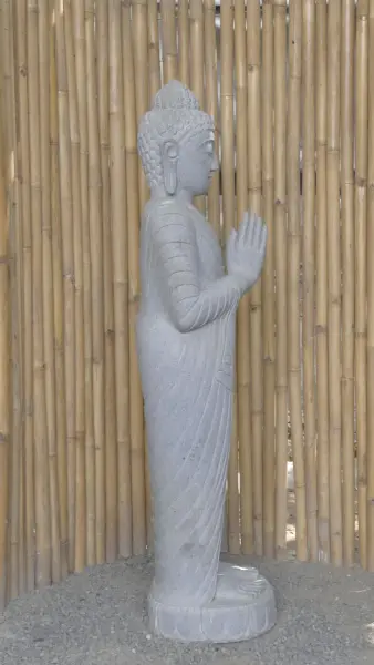 Product image 4 of the product “Standing Buddha made of Riverstone, position Namaskara , H. 150cm. ”