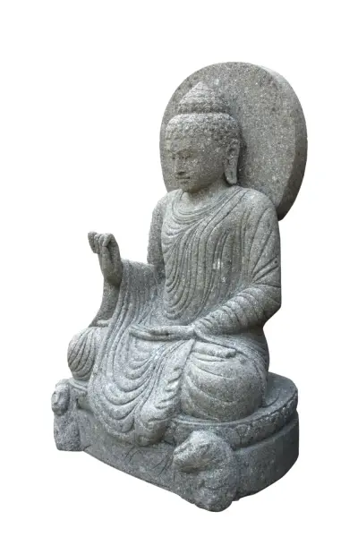 Product image 5 of the product “Seated Buddha with cloak and relief, Indian, 115 cm H ”