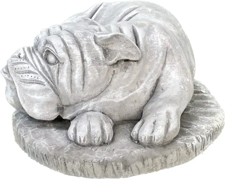 Product image 5 of the product “Spike -Small bulldog lying on Base, 38cm L | cast stone ”
