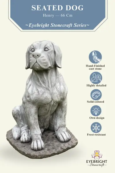 Product image 5 of the product “Henry - Dog, sitting 66cm H | cast stone ”