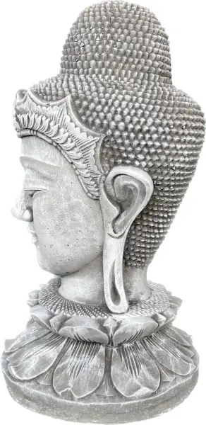 Product image 5 of the product “Champa - Buddha Head on Lotus bud, 51cm H | cast stone ”