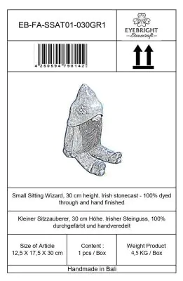 Product image 5 of the product “Klaus - Small Sitting Wizard, 30cm H | cast stone ”