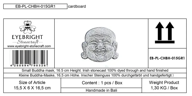 Product image 5 of the product “Mian - Small Buddha mask, 16.5cm H | cast stone ”