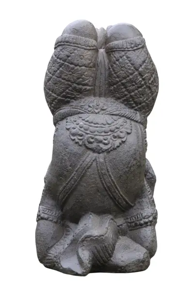 Product image 5 of the product “Ganesha with headstand in lotus pose , 35cm height, cast stone, handcrafted & coloured ”