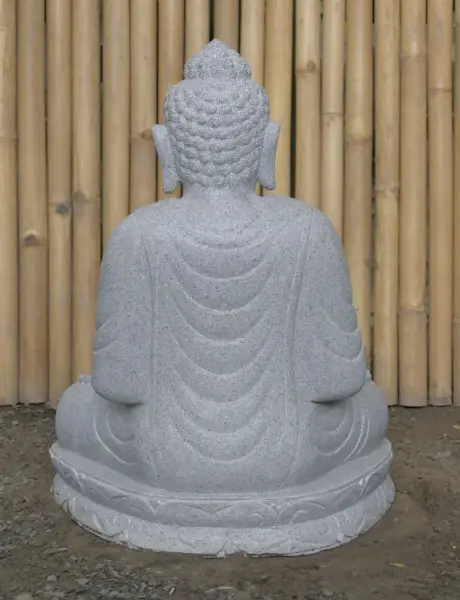 Product image 5 of the product “Seated Buddha made of Riverstone in Dhyana position - gesture of meditation, H.62 cm, natural. ”