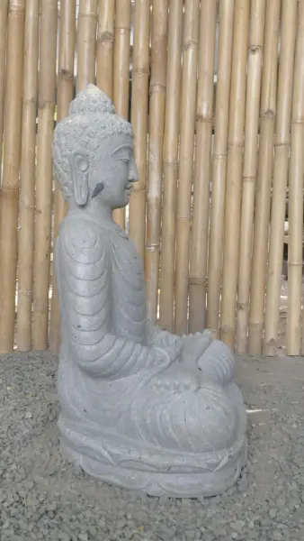 Product image 5 of the product “Seated Buddha made of Riverstone in Dhyana position - gesture of meditation, 62cm height, natural ”
